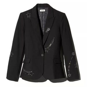 Zadig & Voltaire Black Blazer with Embroidered Accents